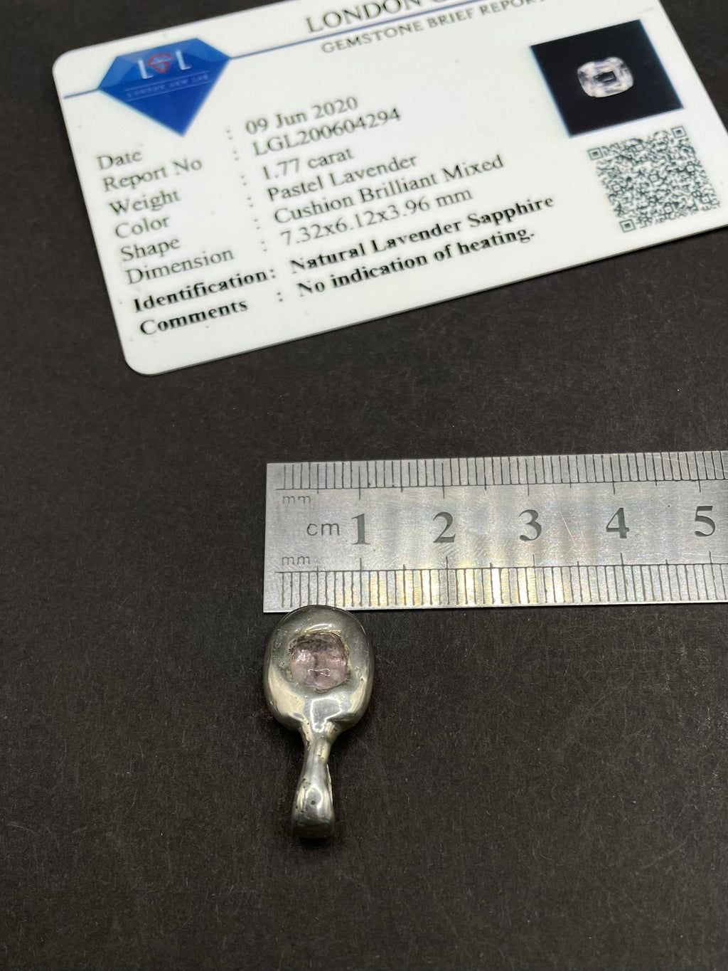 Lavender Sapphire Pendant in Solid Silver 999 with Certificate | Handmade Fine Silver Jewelry | Artisan Necklace | Gift for Her