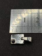 Handmade Sterling Silver Square Blue Sapphire Pendant | Minimalist Necklace