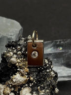 Minimalist 9ct Gold Labradorite Pendant • Handmade Rectangle Charm