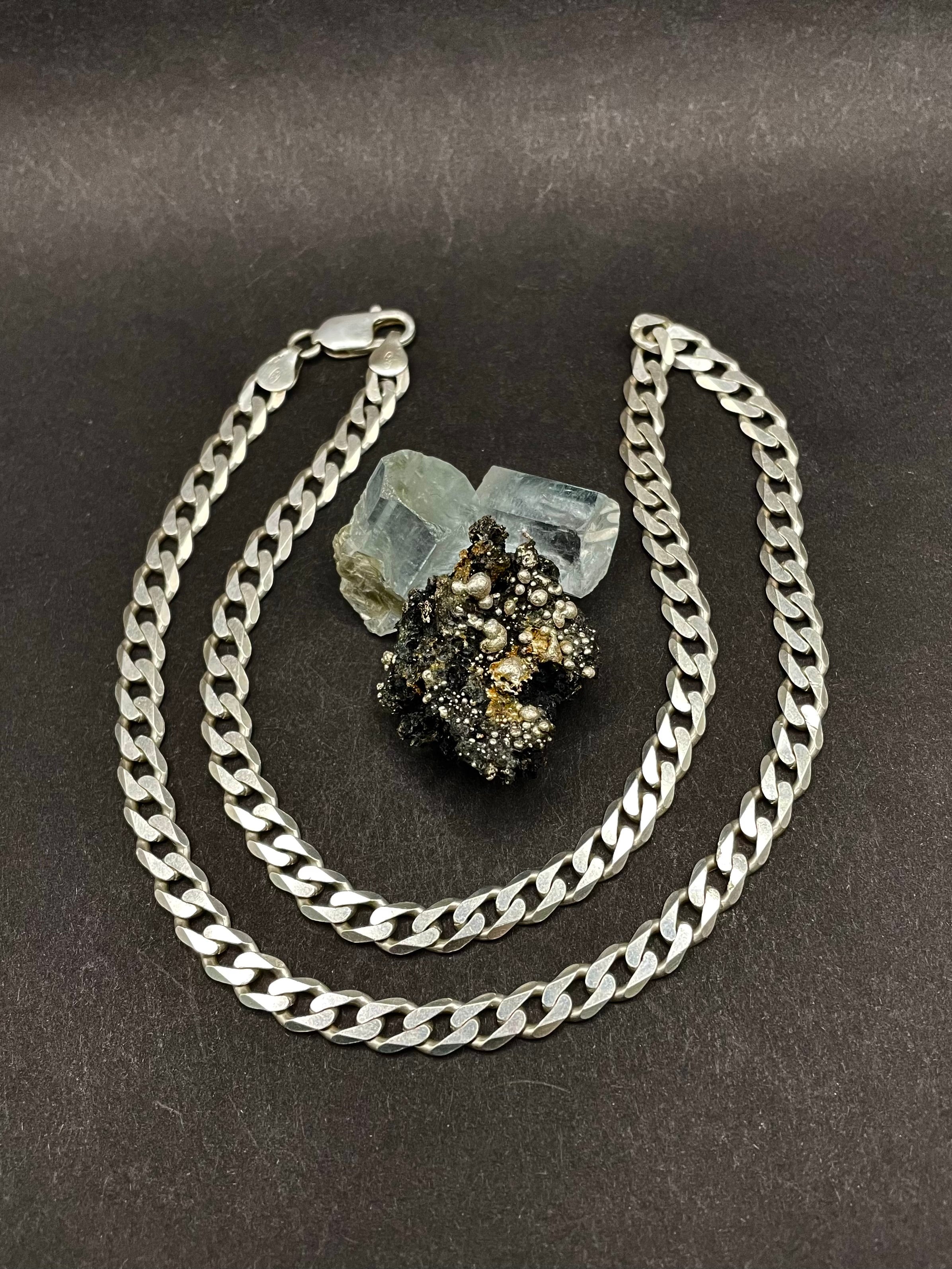 20 inches Curb chain in solid silver 925 7mm / 29.21g