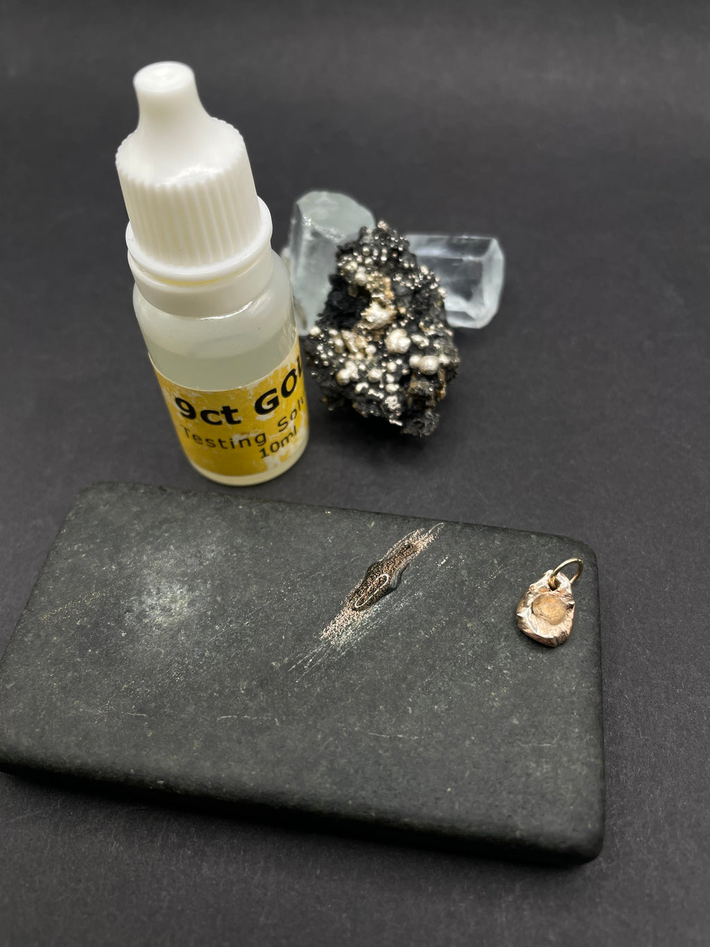 Raw Imperial Garnet Pendant in Solid gold 9ct