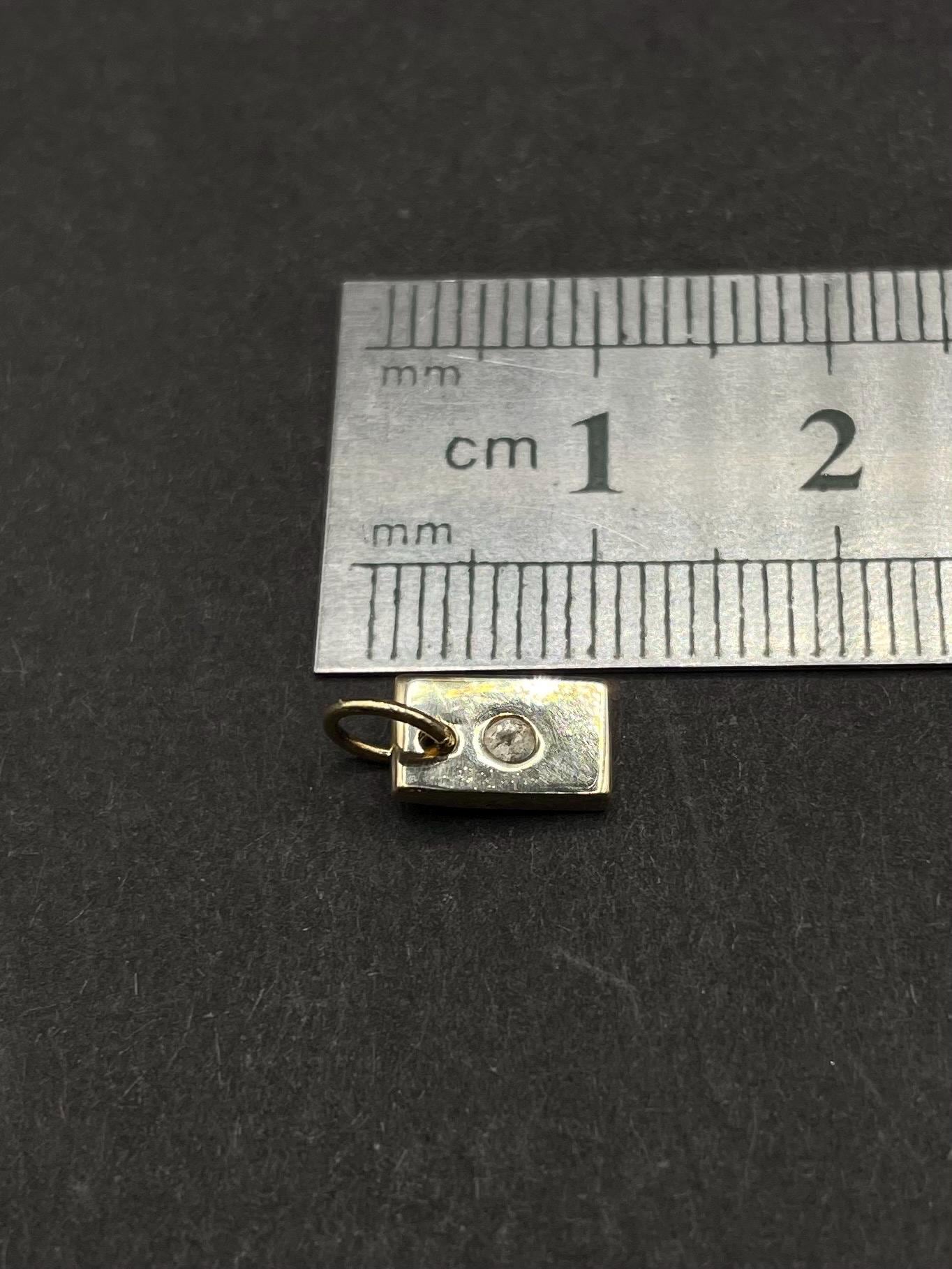 Minimalist 9ct Gold Labradorite Pendant • Handmade Rectangle Charm