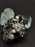 Natural Green Australian Sapphire Pendant in Solid Silver 999 Handmade Minimalist Gemstone Pendant