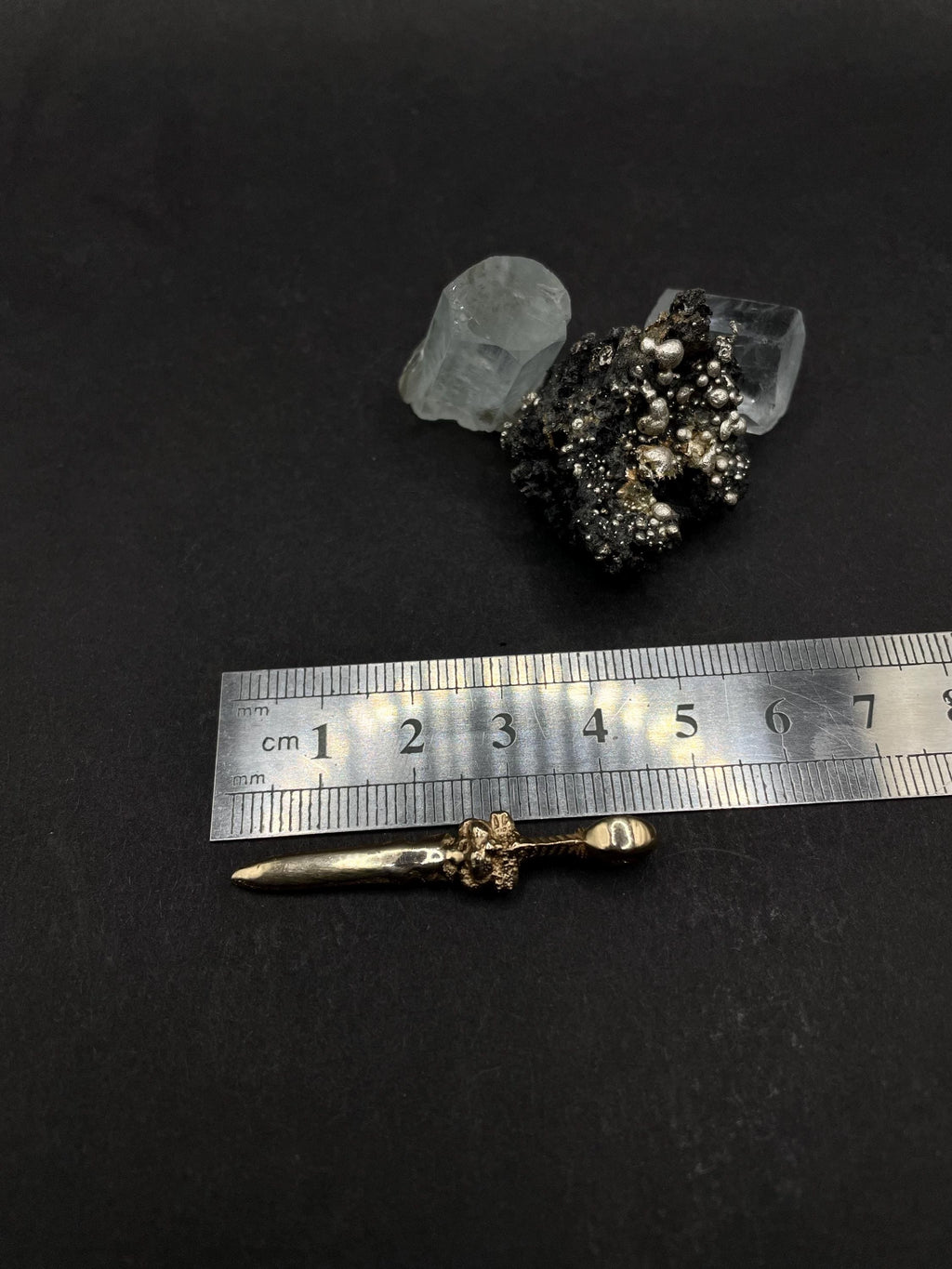 Handmade 9ct Gold Sword Pendant | Beast Head Pommel Fantasy Necklace