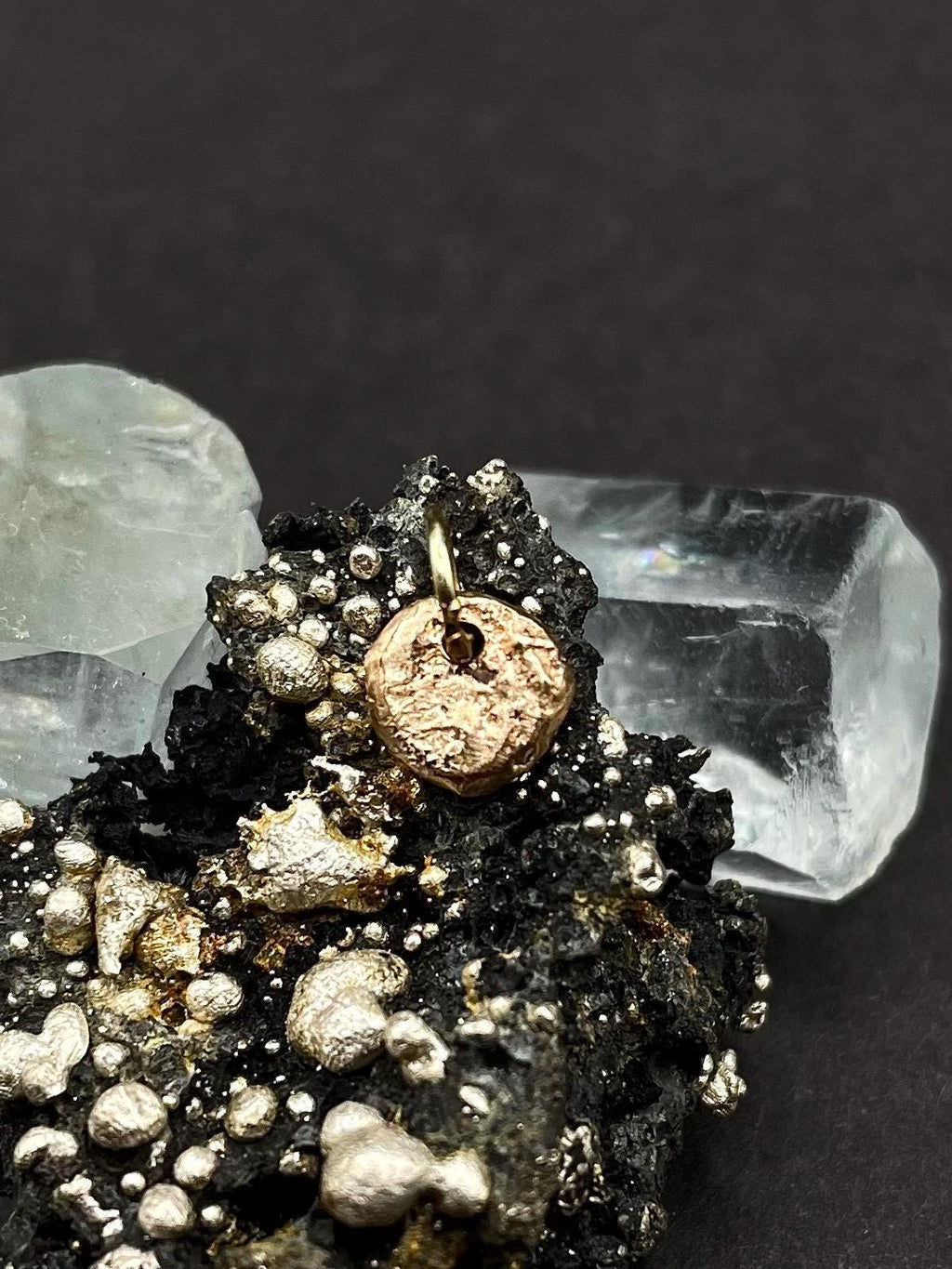 Handmade 9ct Gold Tanzanite Pendant – Organic Molten Necklace Charm