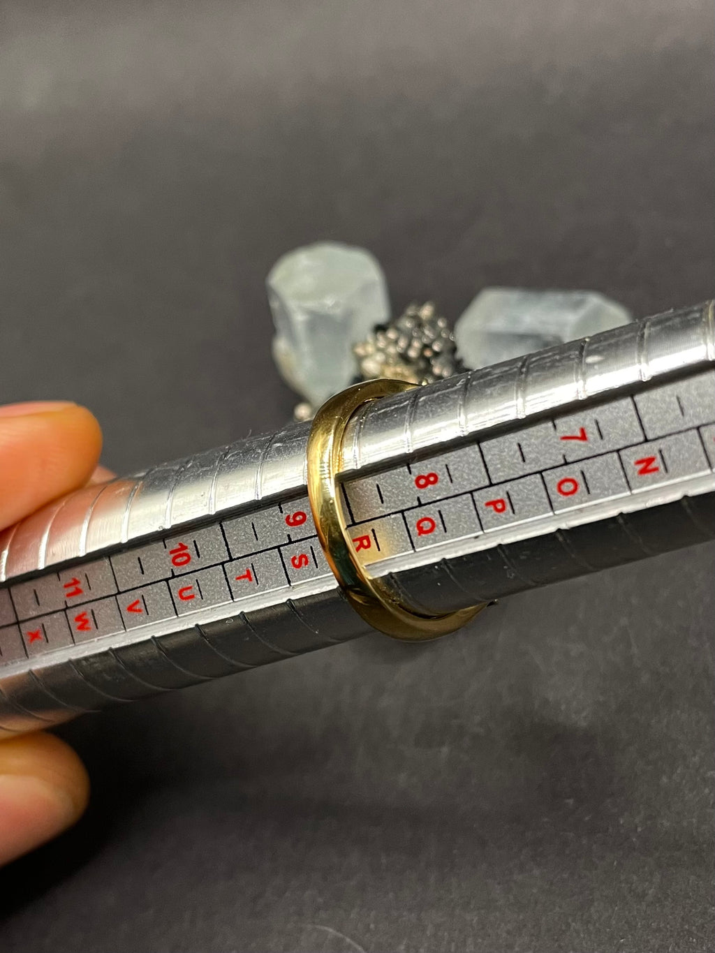 Gold Plated Silver Ring with Blue Zirconia and Garnets – Size R | Handmade Statement Ring | Artisan Jewelry Gift