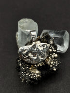 Handmade Fine Silver 999 Pendant with White Sapphires