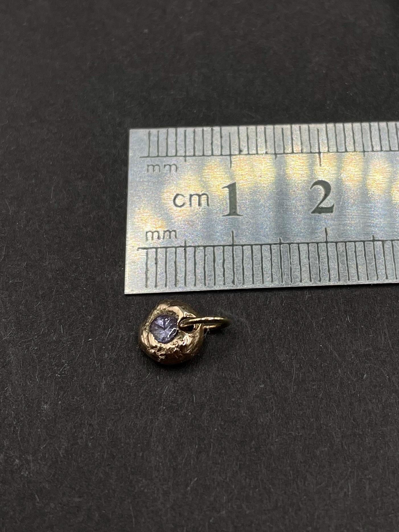 Handmade 9ct Gold Tanzanite Pendant – Organic Molten Necklace Charm