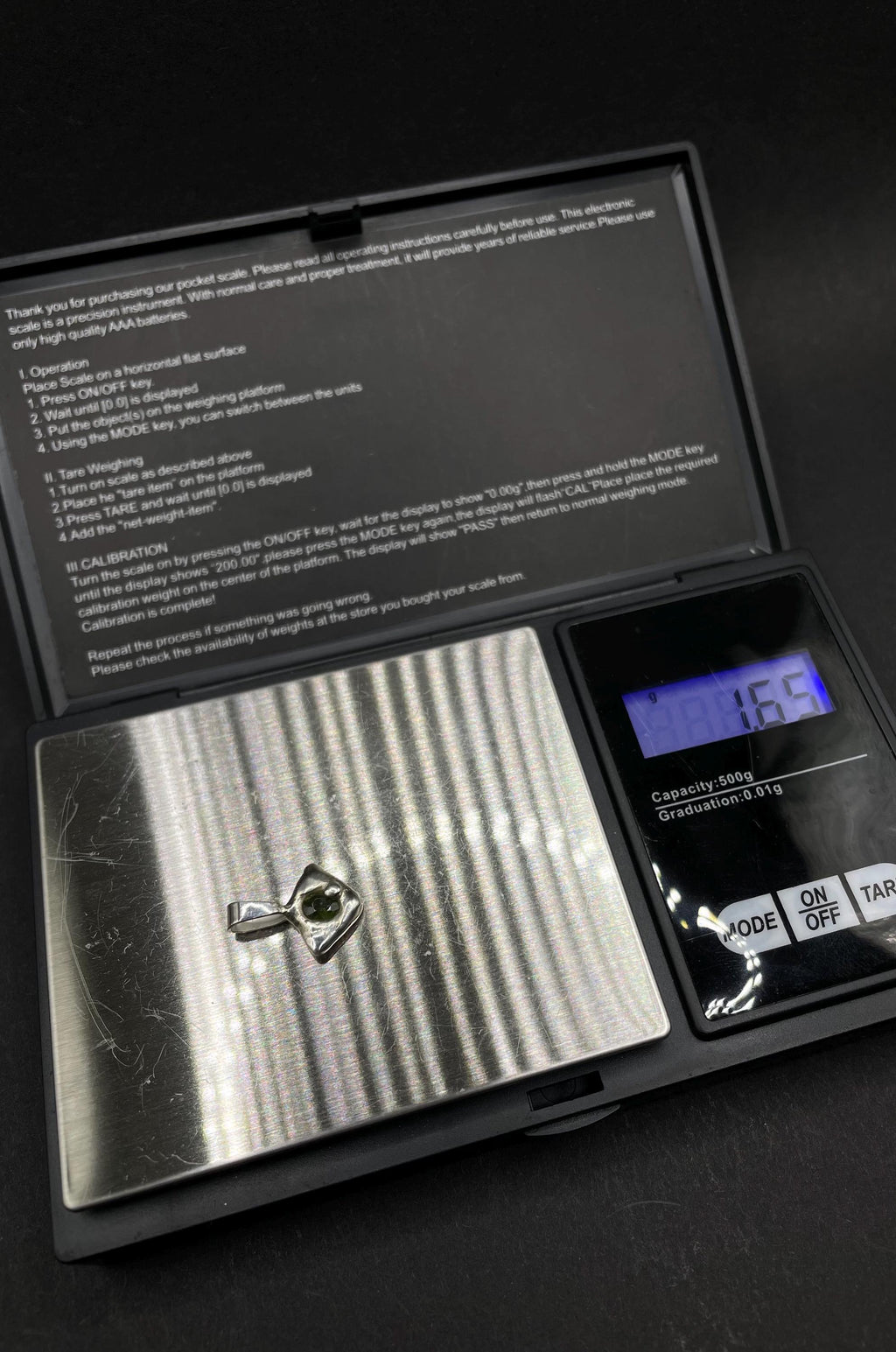 Natural Green Australian Sapphire Pendant in Solid Silver 999 Handmade Minimalist Gemstone Pendant