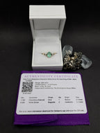 Emerald & White Zirconia 9ct Gold Ring | Statement Jewelry, Size Q