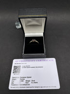 9ct Solid Gold Burmese Spinel Ring – Certified Natural Spinel – Solitaire Style with CZ Accents – UK Size N