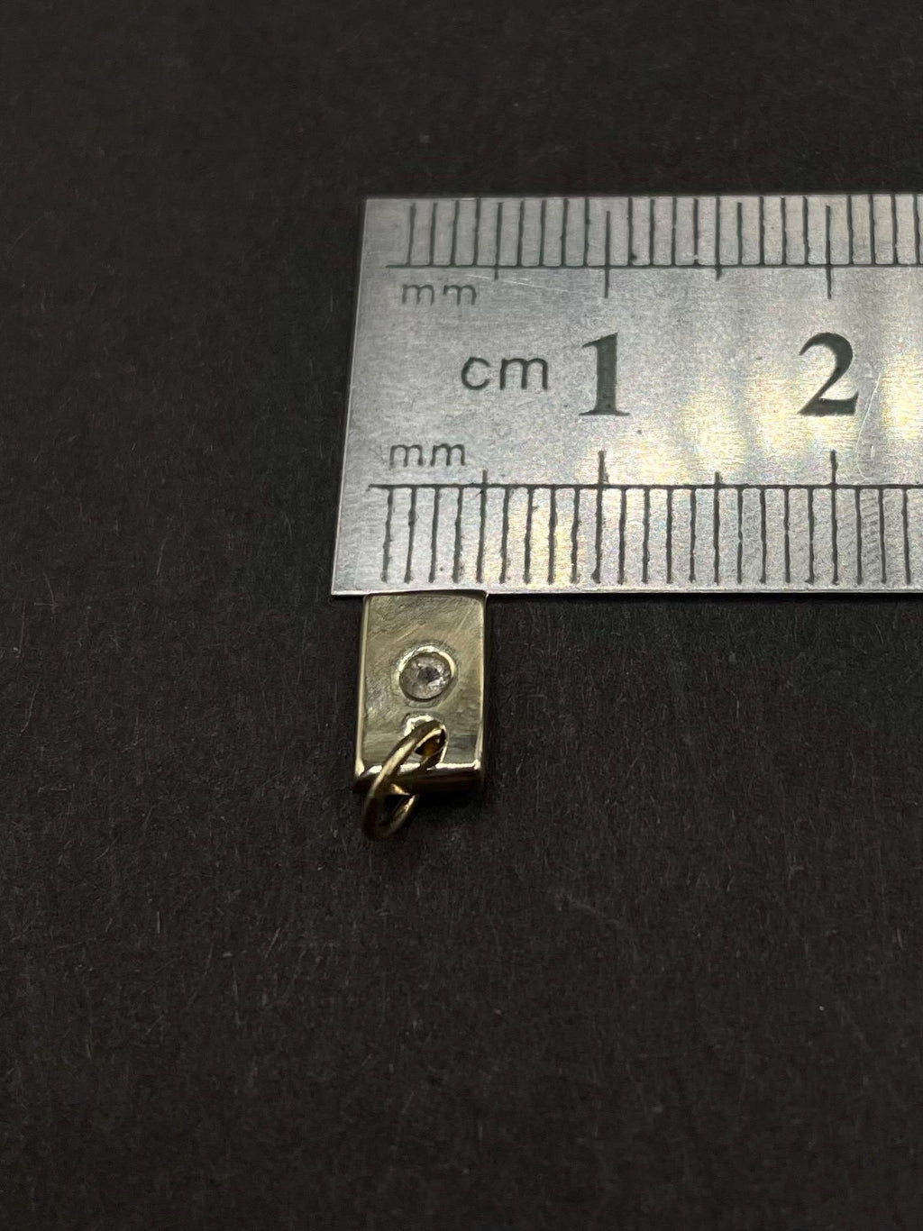 Minimalist 9ct Gold Labradorite Pendant • Handmade Rectangle Charm