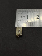 Minimalist 9ct Gold Labradorite Pendant • Handmade Rectangle Charm