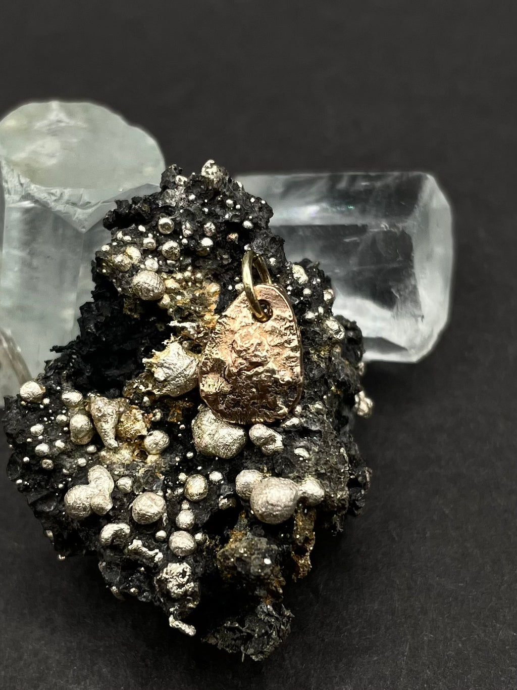 Raw Imperial Garnet Pendant in Solid gold 9ct