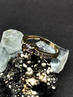 9ct Solid Gold Burmese Spinel Ring – Certified Natural Spinel – Solitaire Style with CZ Accents – UK Size N