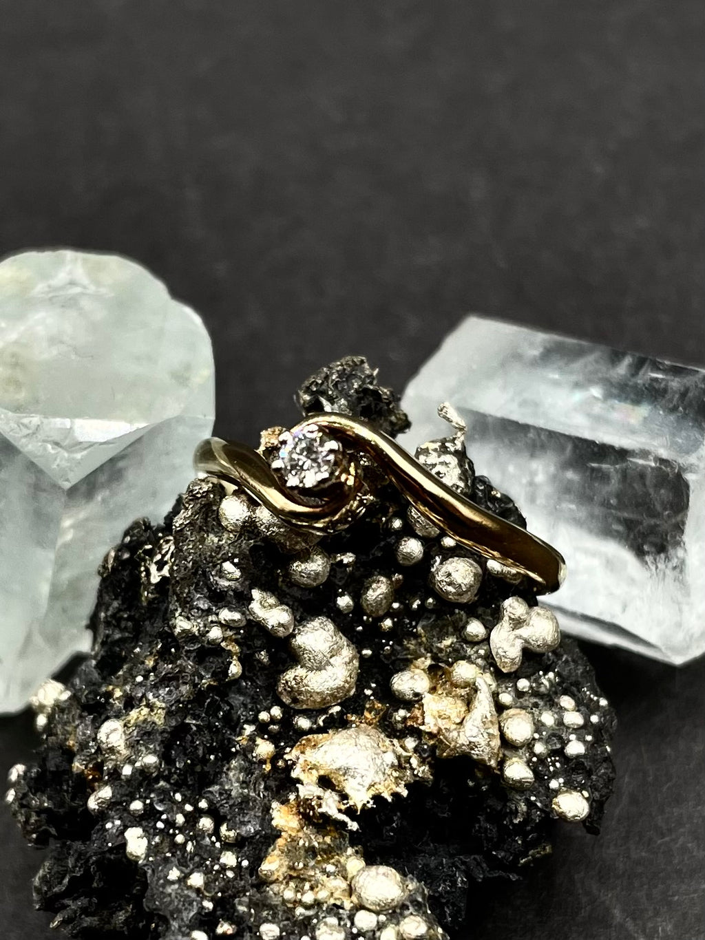 9ct Solid Gold Solitaire Ring with Natural Diamond – Classic Engagement / Statement – UK Size M½