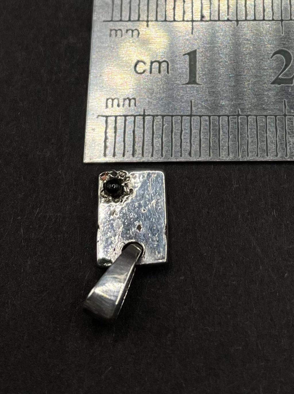 Handmade Sterling Silver Square Blue Sapphire Pendant | Minimalist Necklace