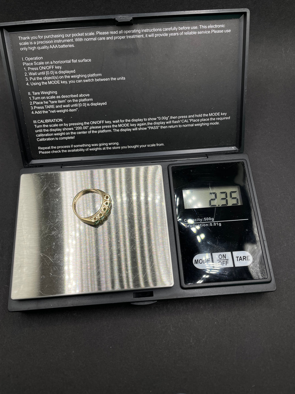 Vintage Emerald Ring in Solid Gold 9ct | Five 3mm Natural Emeralds | Women’s Emerald Band Ring | May Birthstone Gift | Classic Gold Emerald Ring