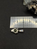 Natural Green Australian Sapphire In Solid Silver 999 • Handmade Minimalist Gemstone Pendant