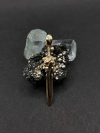 Handmade 9ct Gold Sword Pendant | Beast Head Pommel Fantasy Necklace