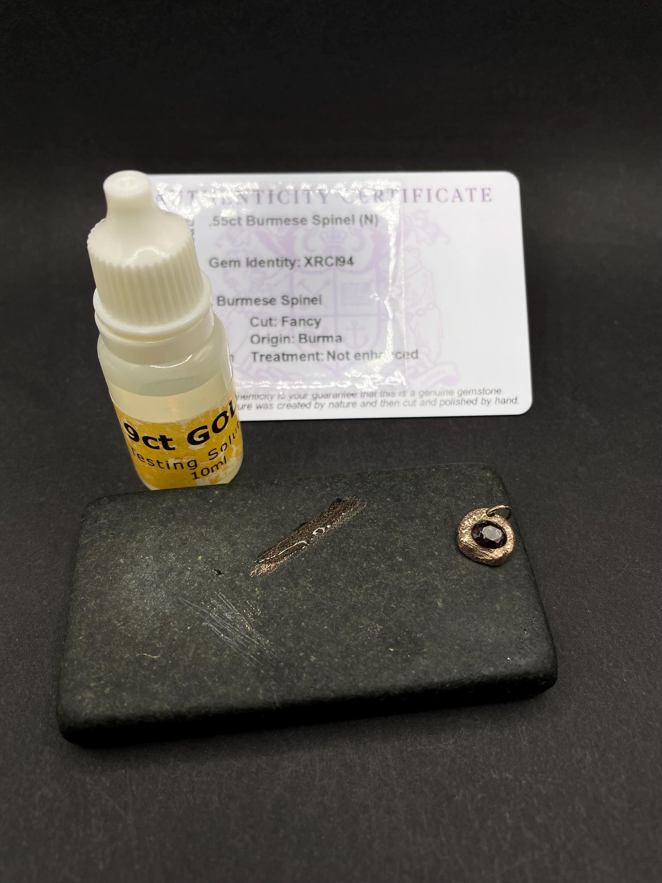 Burmese Dark Violet Spinel Pendant | 9ct Gold, Handmade Gemstone Necklace