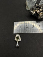 Natural Green Australian Sapphire In Solid Silver 999 • Handmade Minimalist Gemstone Pendant