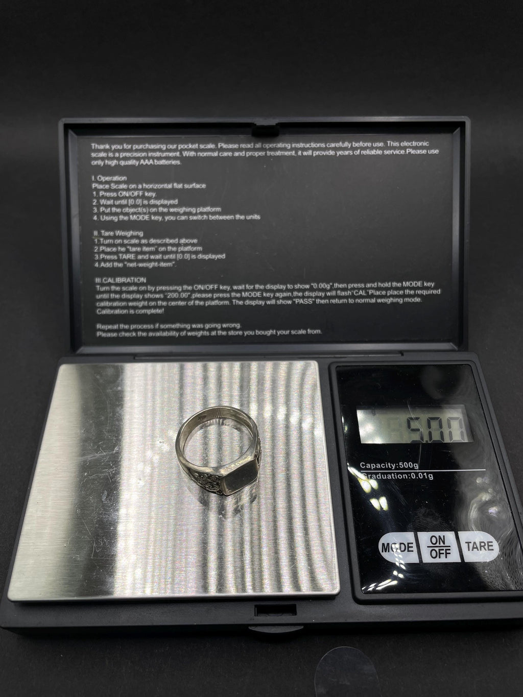 Signet ring in solid silver 925 Size R