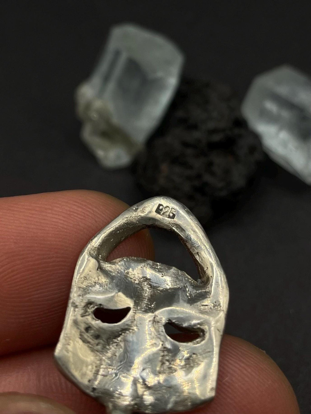 Comedy Mask pendant in solid silver 925