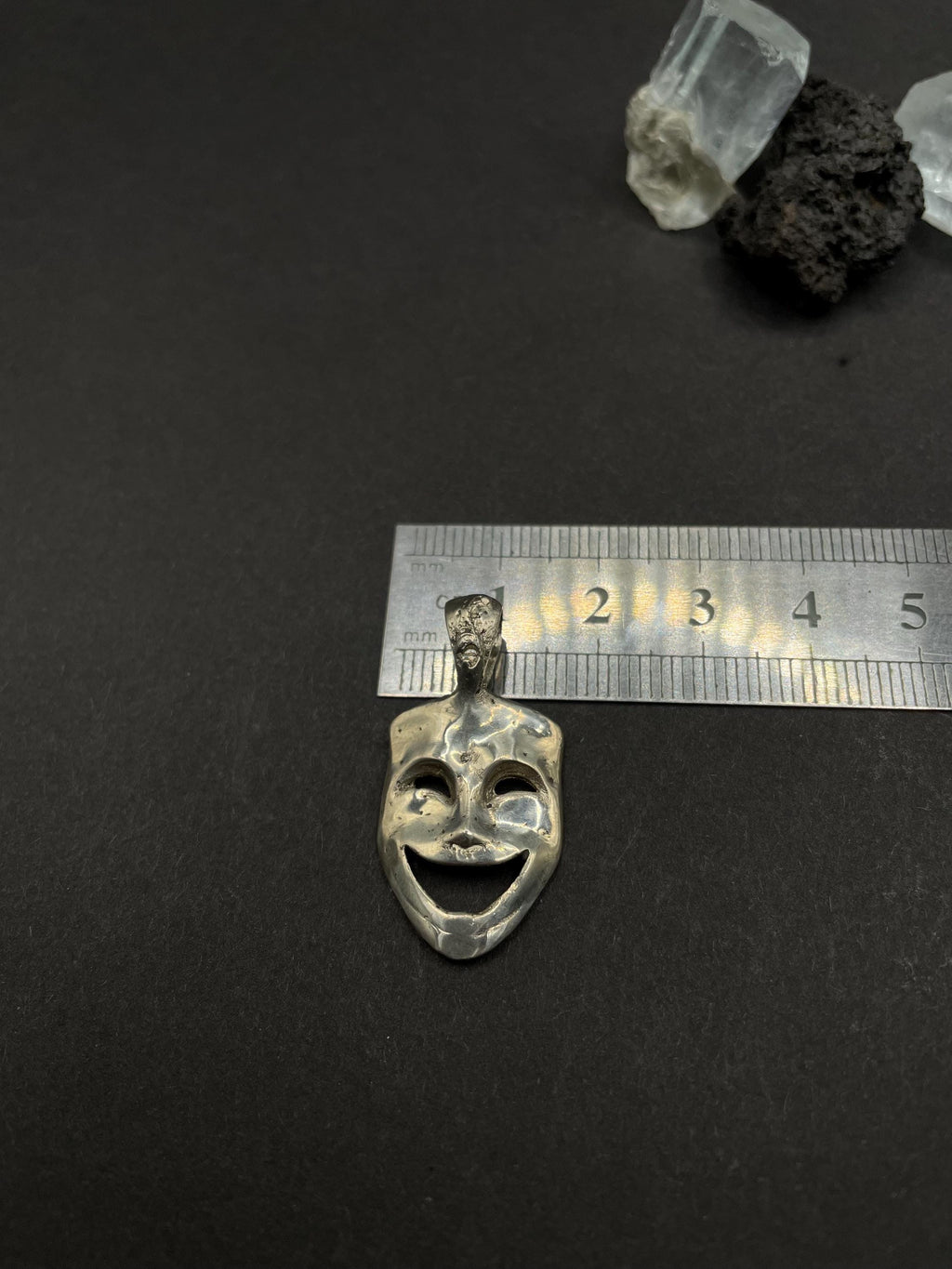 Comedy Mask pendant in solid silver 925