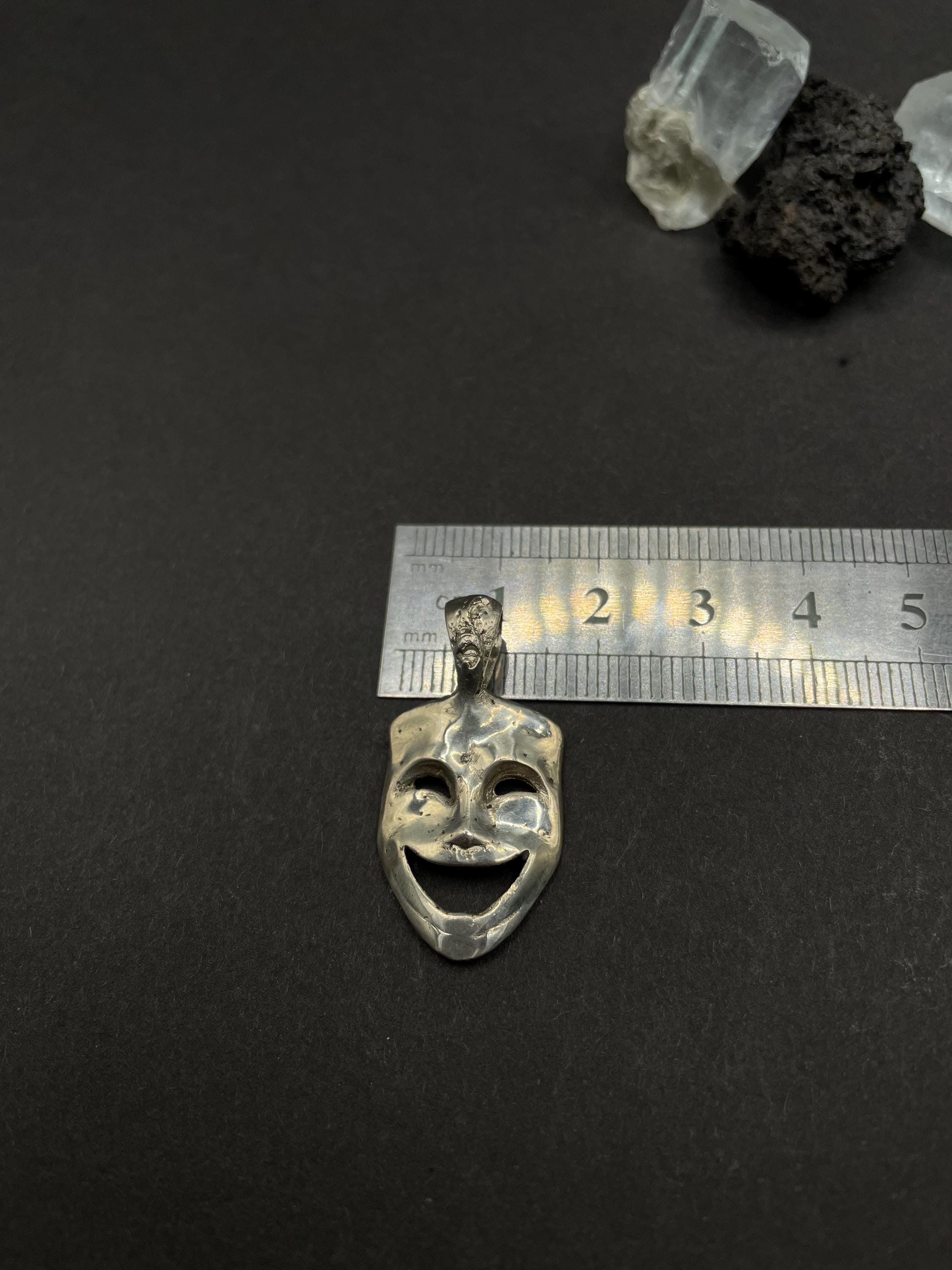Comedy Mask pendant in solid silver 925