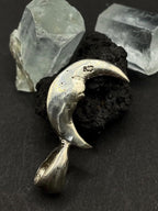 Moon pendant in solid silver 925