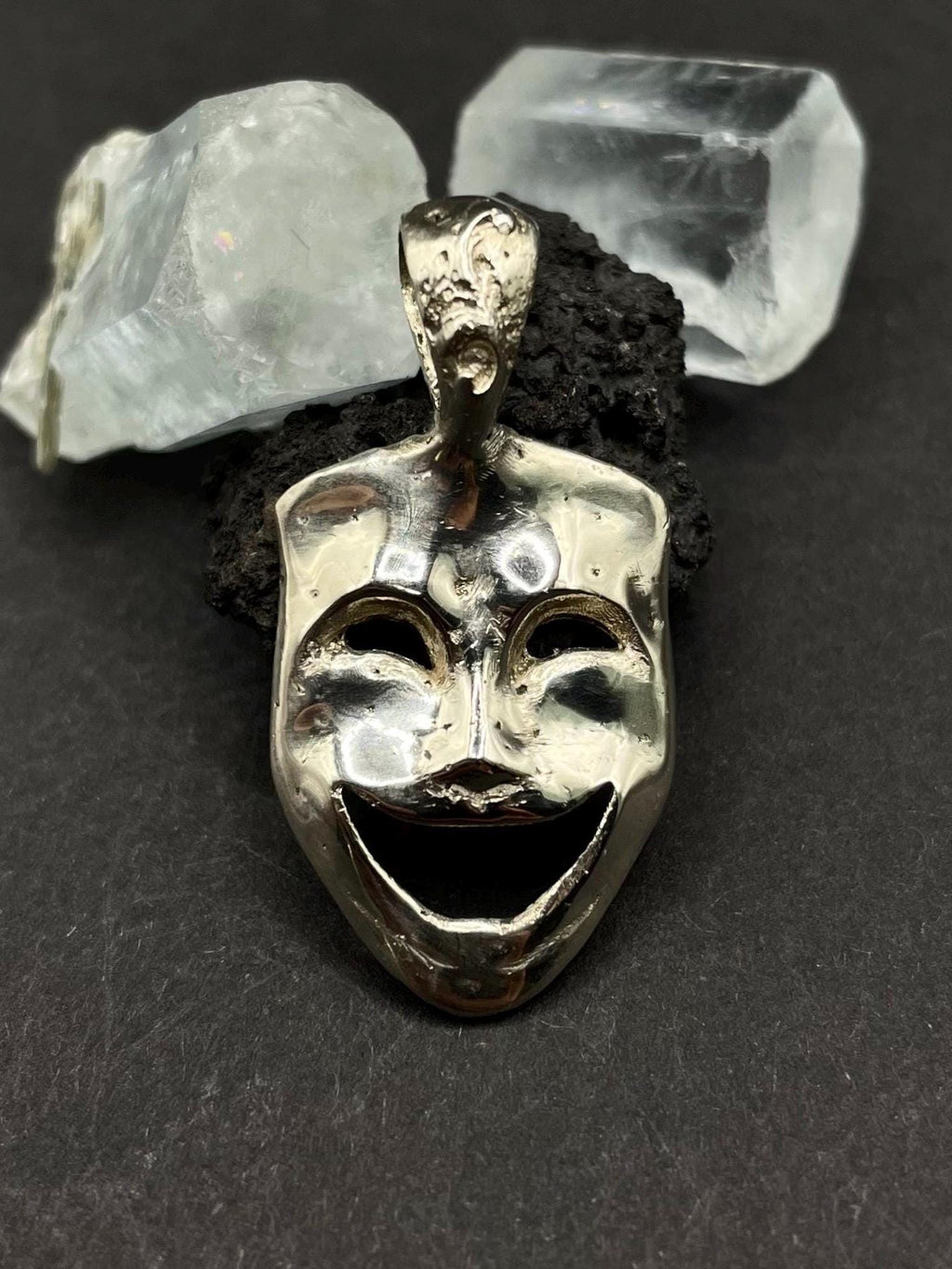 Comedy Mask pendant in solid silver 925