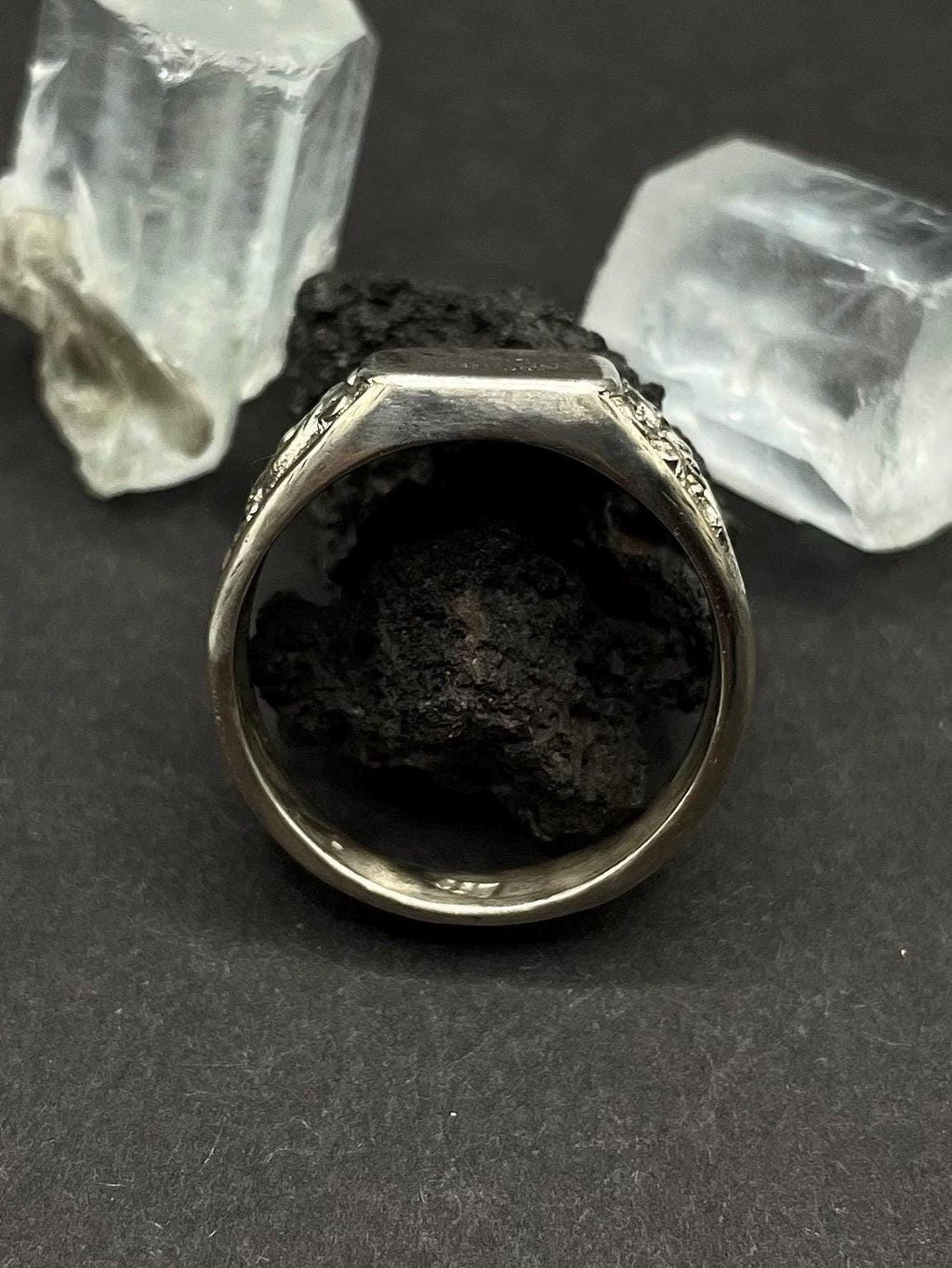 Signet ring in solid silver 925 Size R