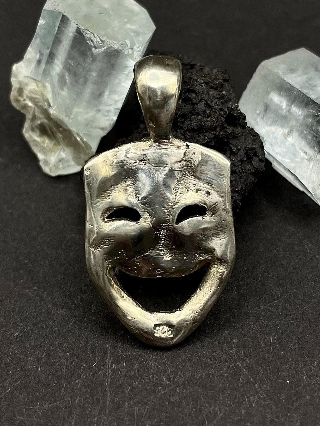 Comedy Mask pendant in solid silver 925