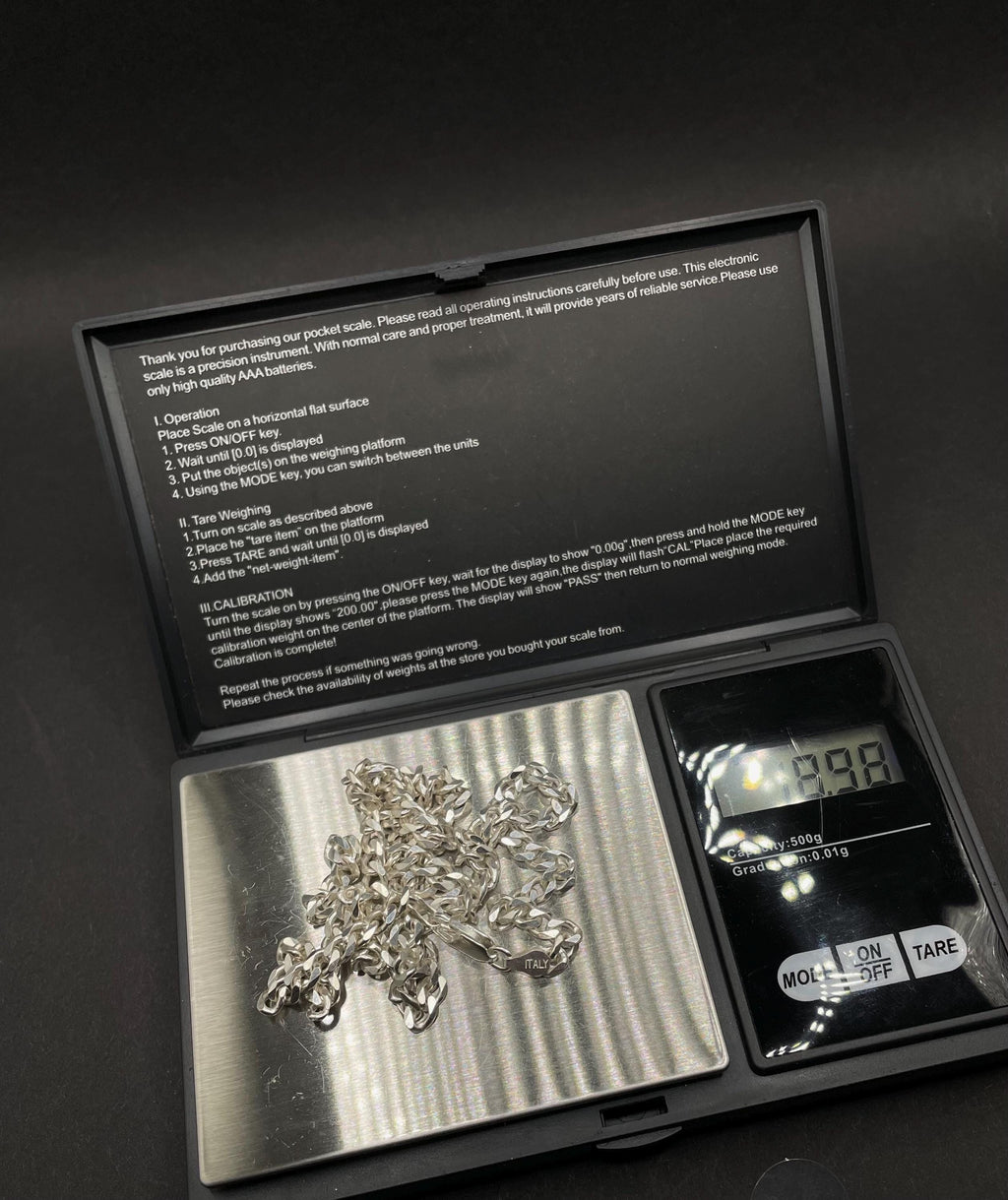 20 inches Curb chain in solid silver 925