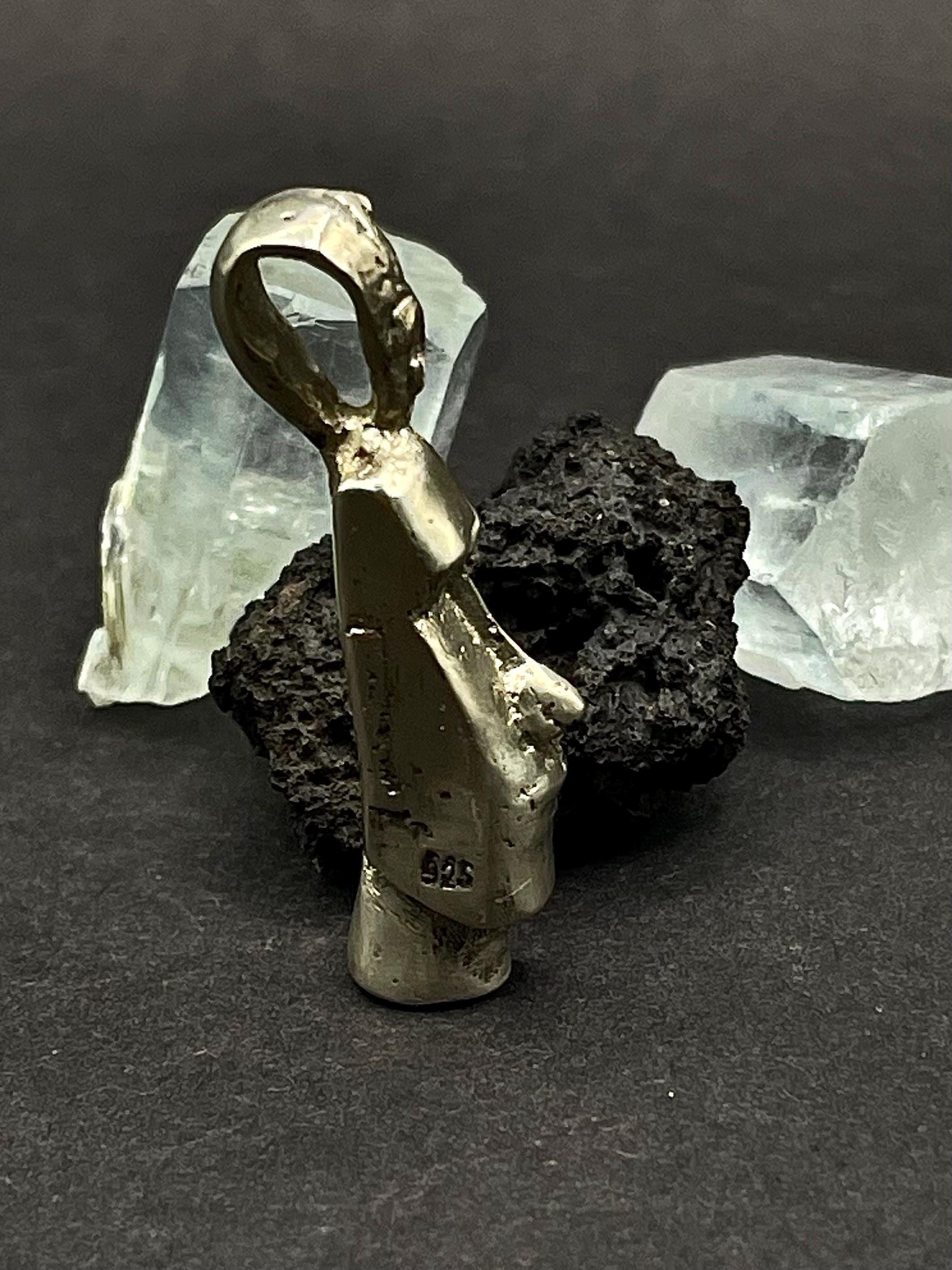 Moai Statue pendant in solid silver 925