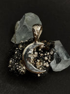 Moon pendant in solid silver 925