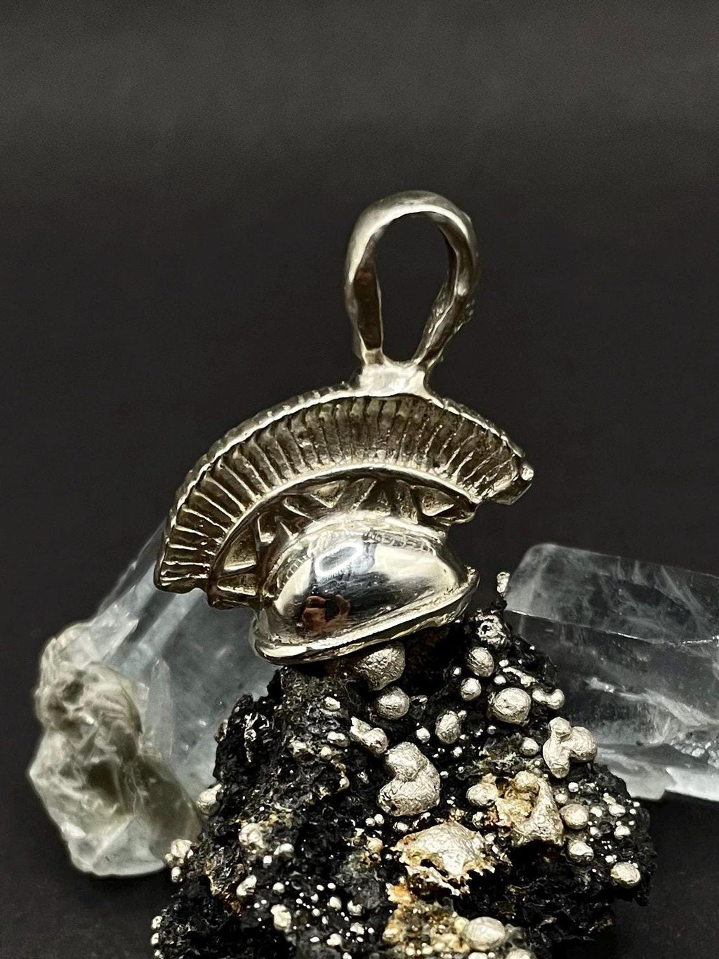 Trojan Helmet Pendant in solid silver 999