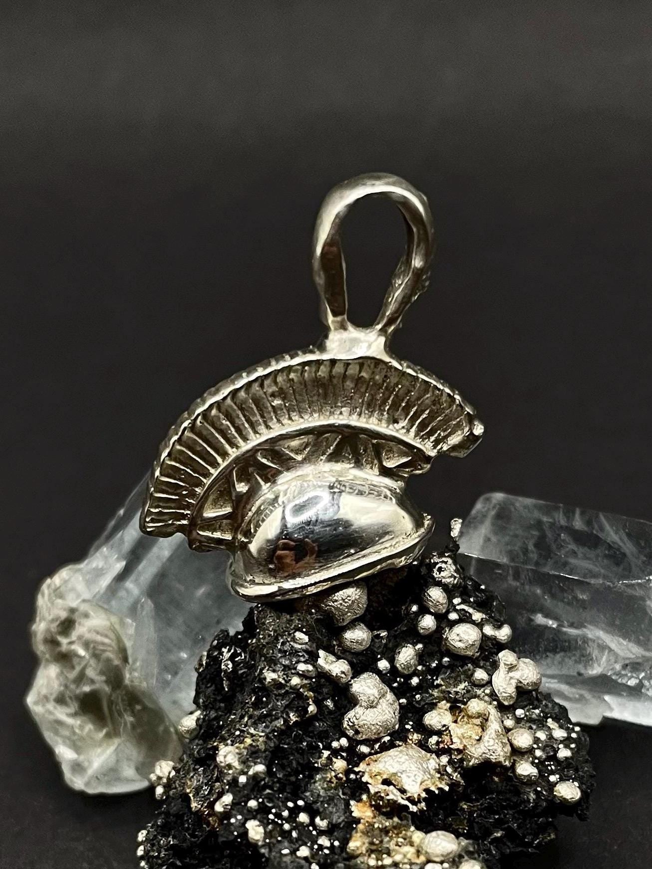 Trojan Helmet Pendant in solid silver 999