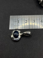 Blue Start Sapphire pendant in solid silver 999 with certificate