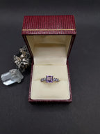 Amethyst and Tanzanite Ring in 9ct solid Gold Purple Gemstone Cocktail Ring