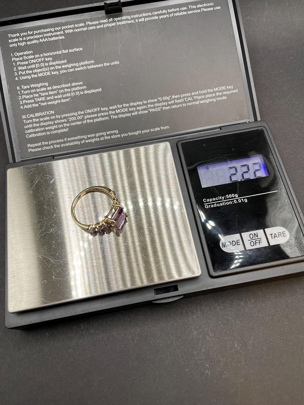 Amethyst and Tanzanite Ring in 9ct solid Gold Purple Gemstone Cocktail Ring