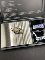 Poseidon Pendant: 9ct Gold Crown, Sterling Silver Head