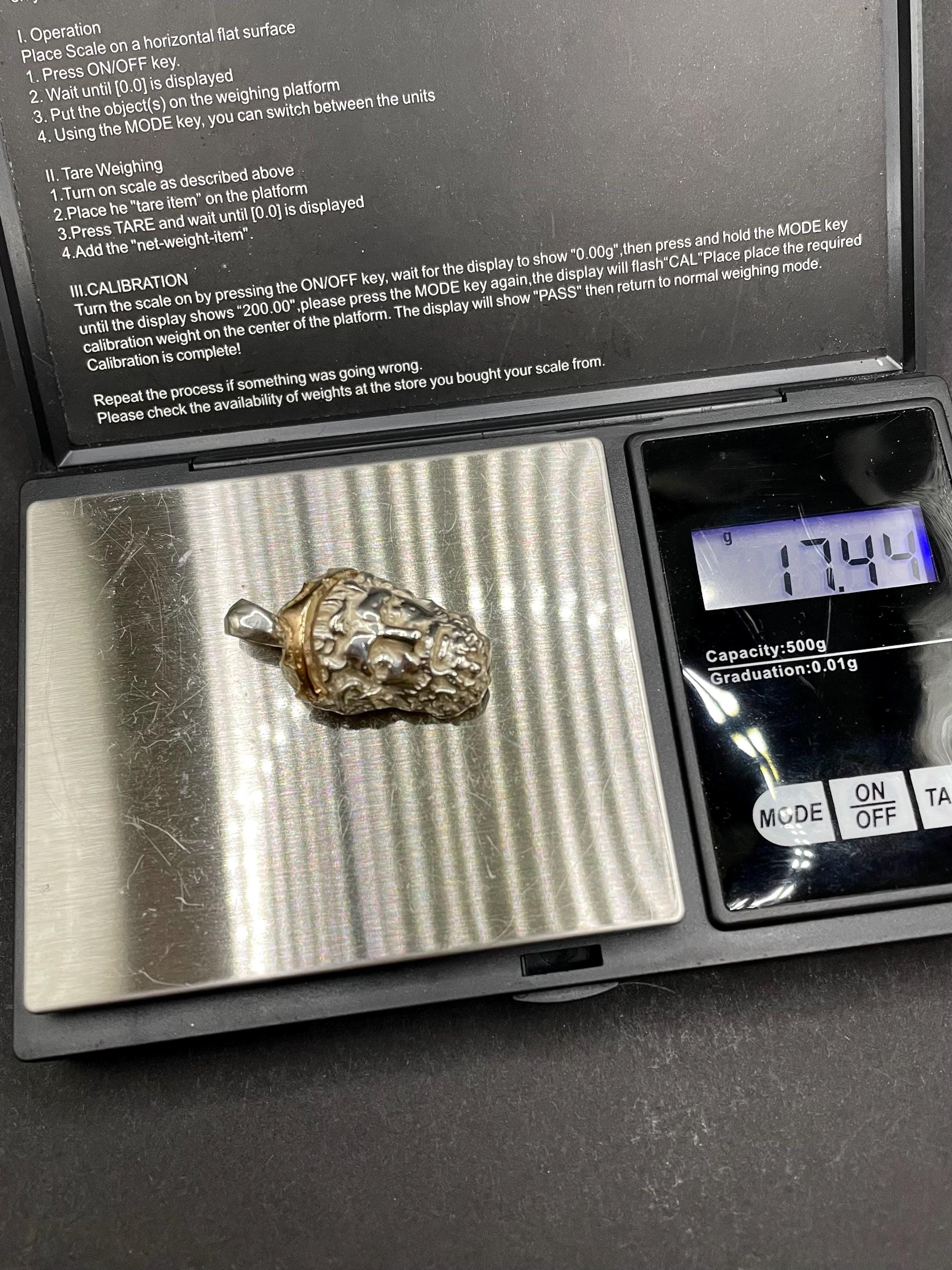 Poseidon Pendant: 9ct Gold Crown, Sterling Silver Head