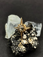 Compass Rose Pendant in 9ct Solid Gold with Crystal & Hidden Text