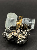 Compass Rose Pendant in 9ct Solid Gold with Crystal & Hidden Text