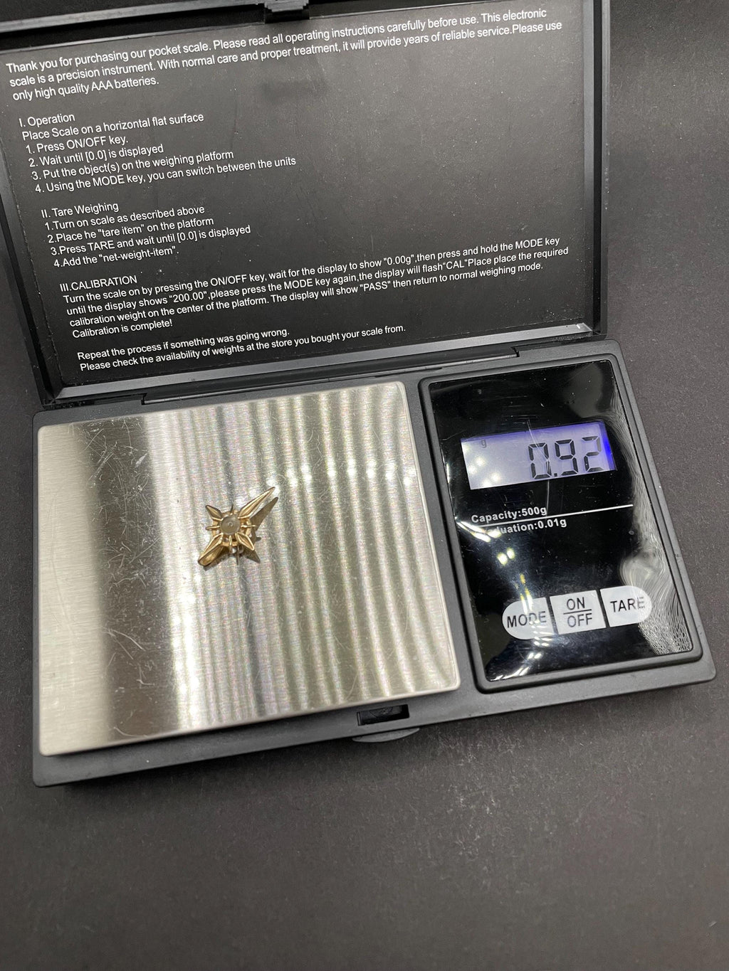 Compass Rose Pendant in 9ct Solid Gold with Crystal & Hidden Text