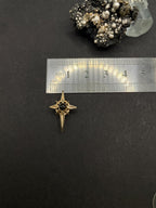 Compass Rose Pendant in 9ct Solid Gold with Crystal & Hidden Text