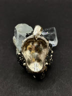 Poseidon Pendant: 9ct Gold Crown, Sterling Silver Head