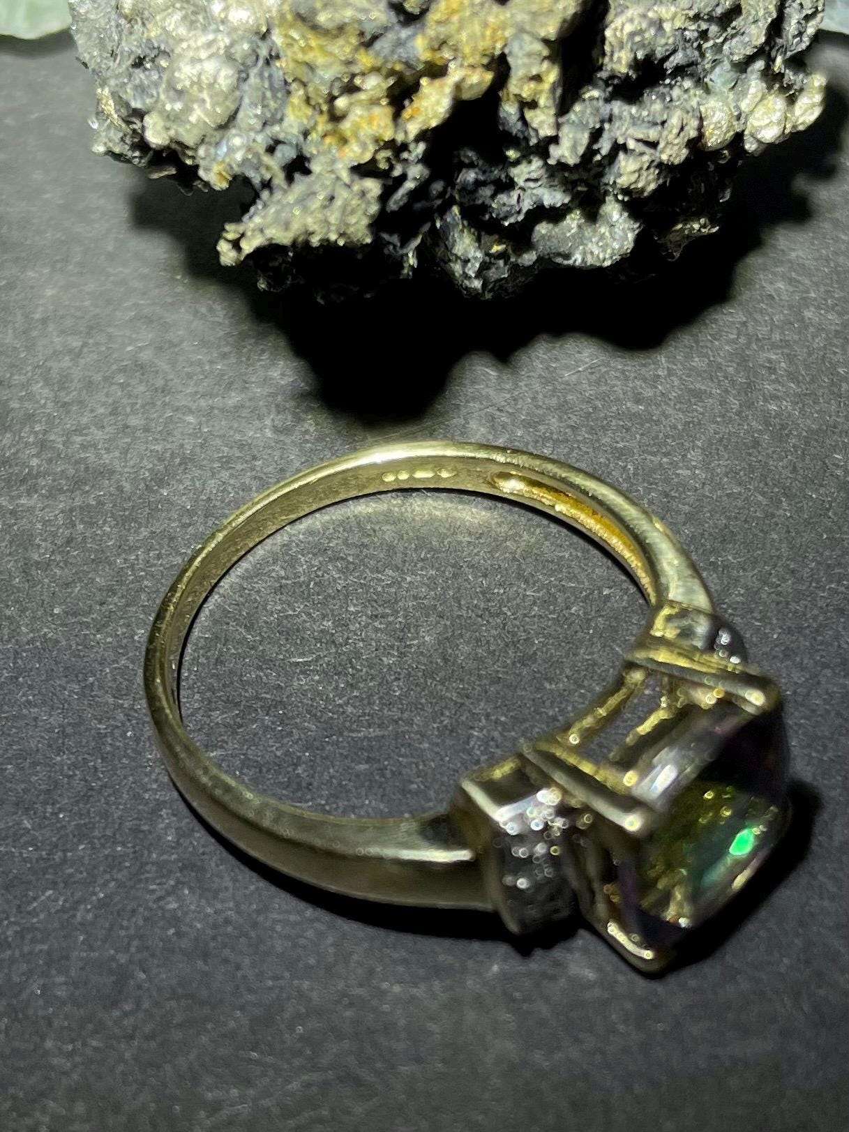 Mystic Topaz Ring with 8 Diamonds in 9ct Solid Gold